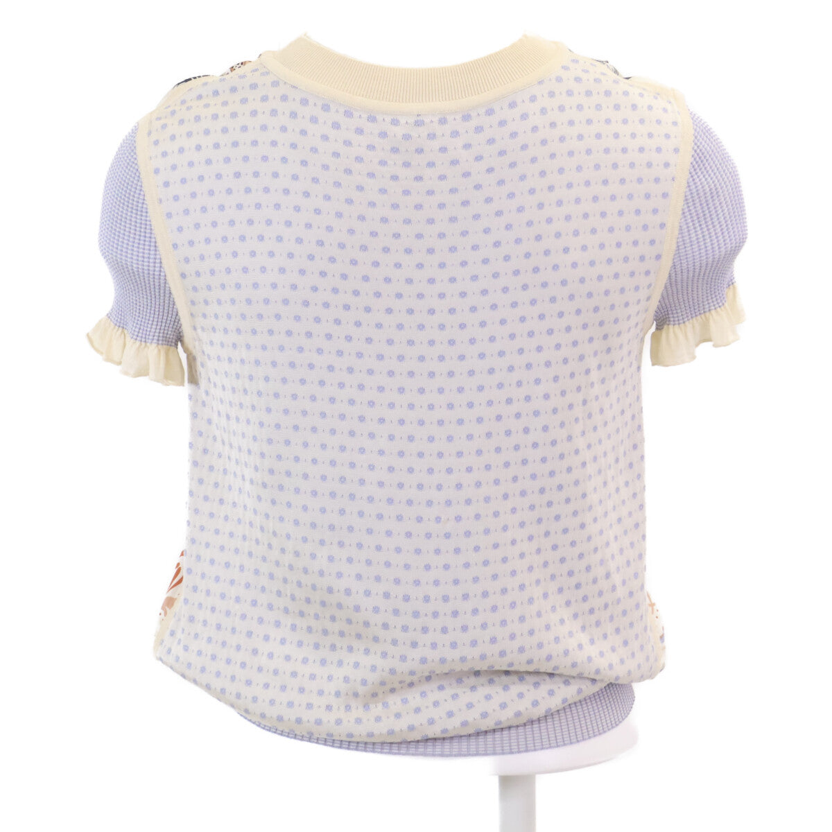HERMES 【Domestic/2025 Model】5E2821DS Twillaine Cheetah and Palm Tree Silk Short Sleeve Sweater Top