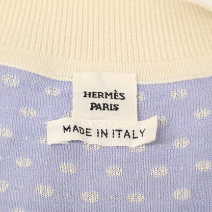HERMES 【Domestic/2025 Model】5E2821DS Twillaine Cheetah and Palm Tree Silk Short Sleeve Sweater Top