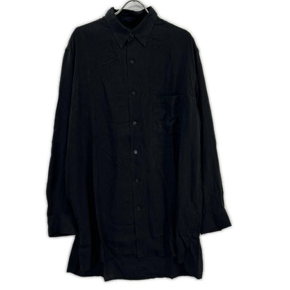 Yohji Yamamoto POUR HOMME 山本耀司男士 HP-B13-200 黑色纤维素府绸标准超大衬衫 上衣