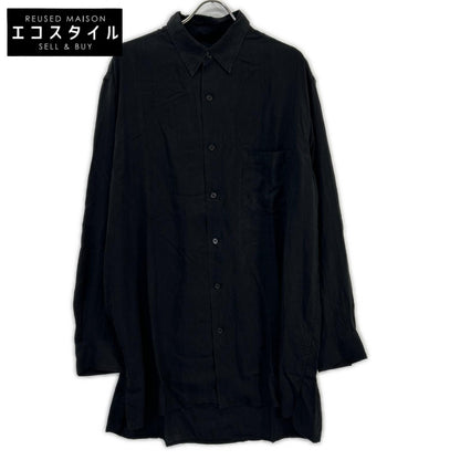 Yohji Yamamoto POUR HOMME 山本耀司男士 HP-B13-200 黑色纤维素府绸标准超大衬衫 上衣