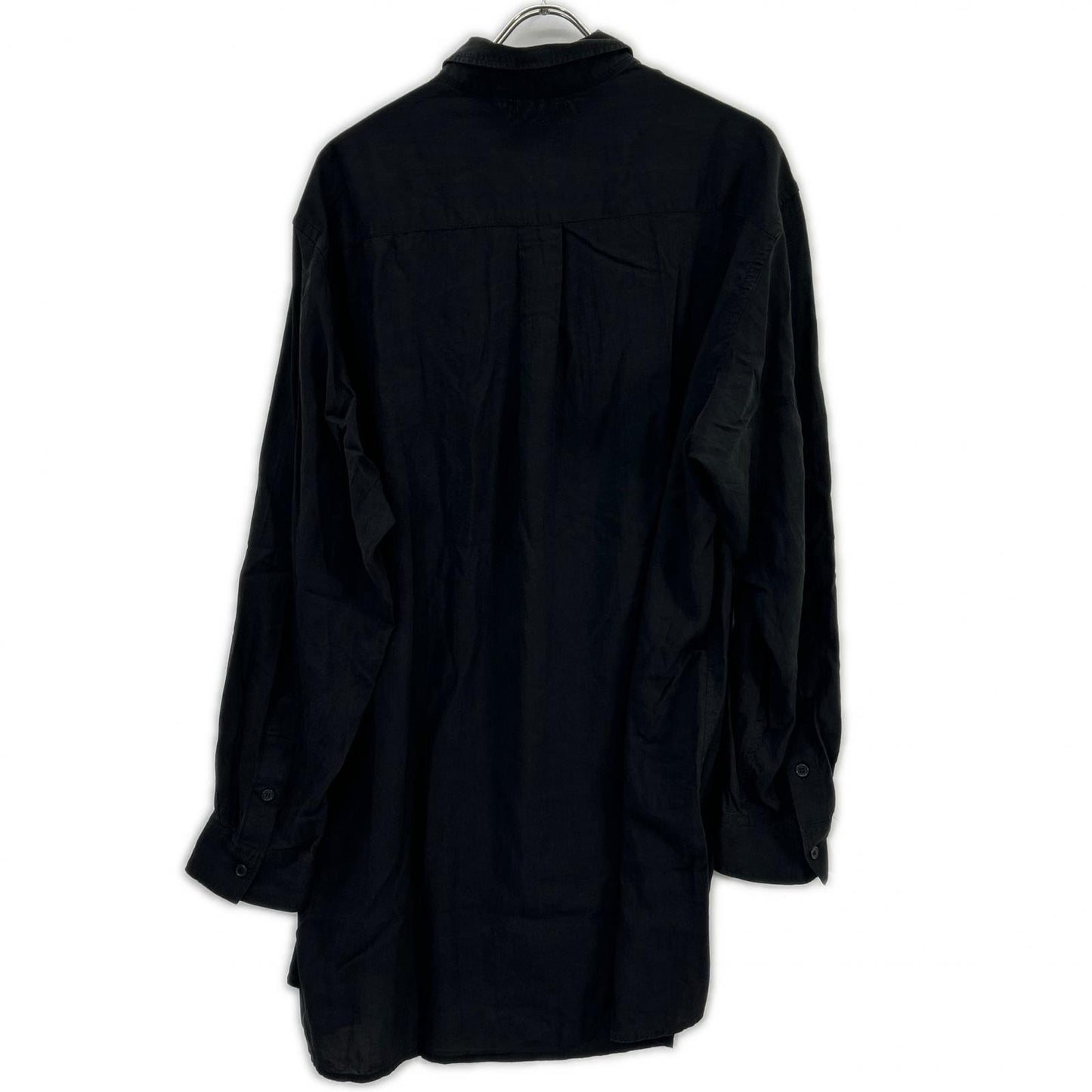 Yohji Yamamoto POUR HOMME 山本耀司男士 HP-B13-200 黑色纤维素府绸标准超大衬衫 上衣