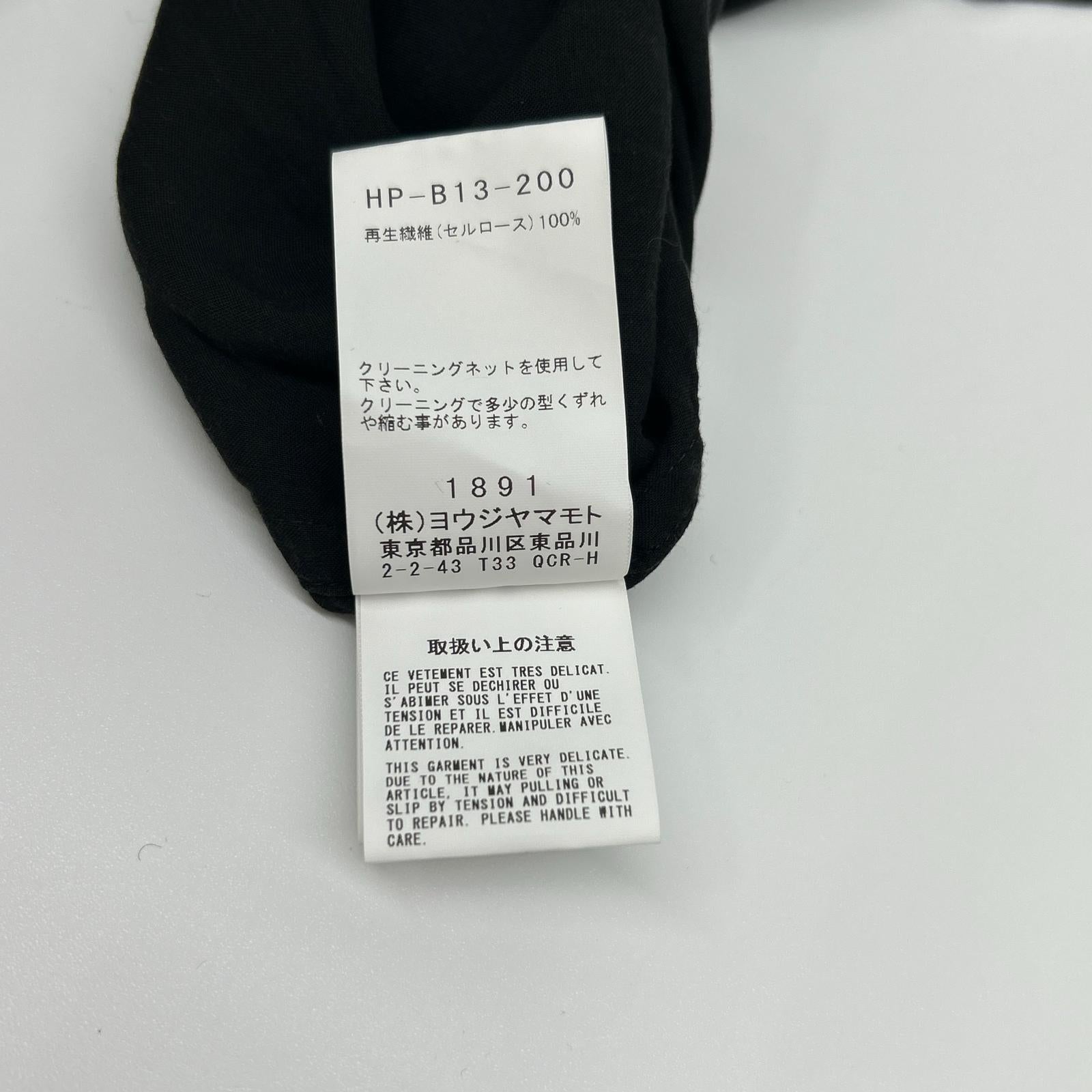 Yohji Yamamoto POUR HOMME 山本耀司男士 HP-B13-200 黑色纤维素府绸标准超大衬衫 上衣