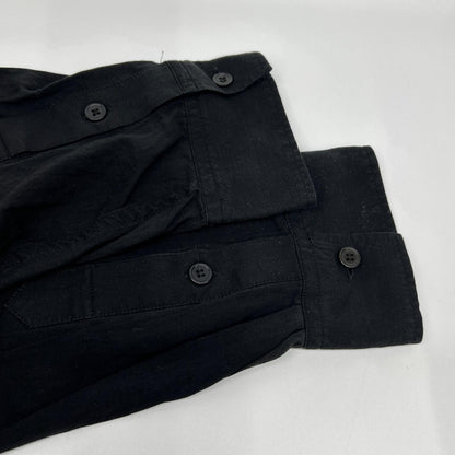Yohji Yamamoto POUR HOMME 山本耀司男士 HP-B13-200 黑色纤维素府绸标准超大衬衫 上衣