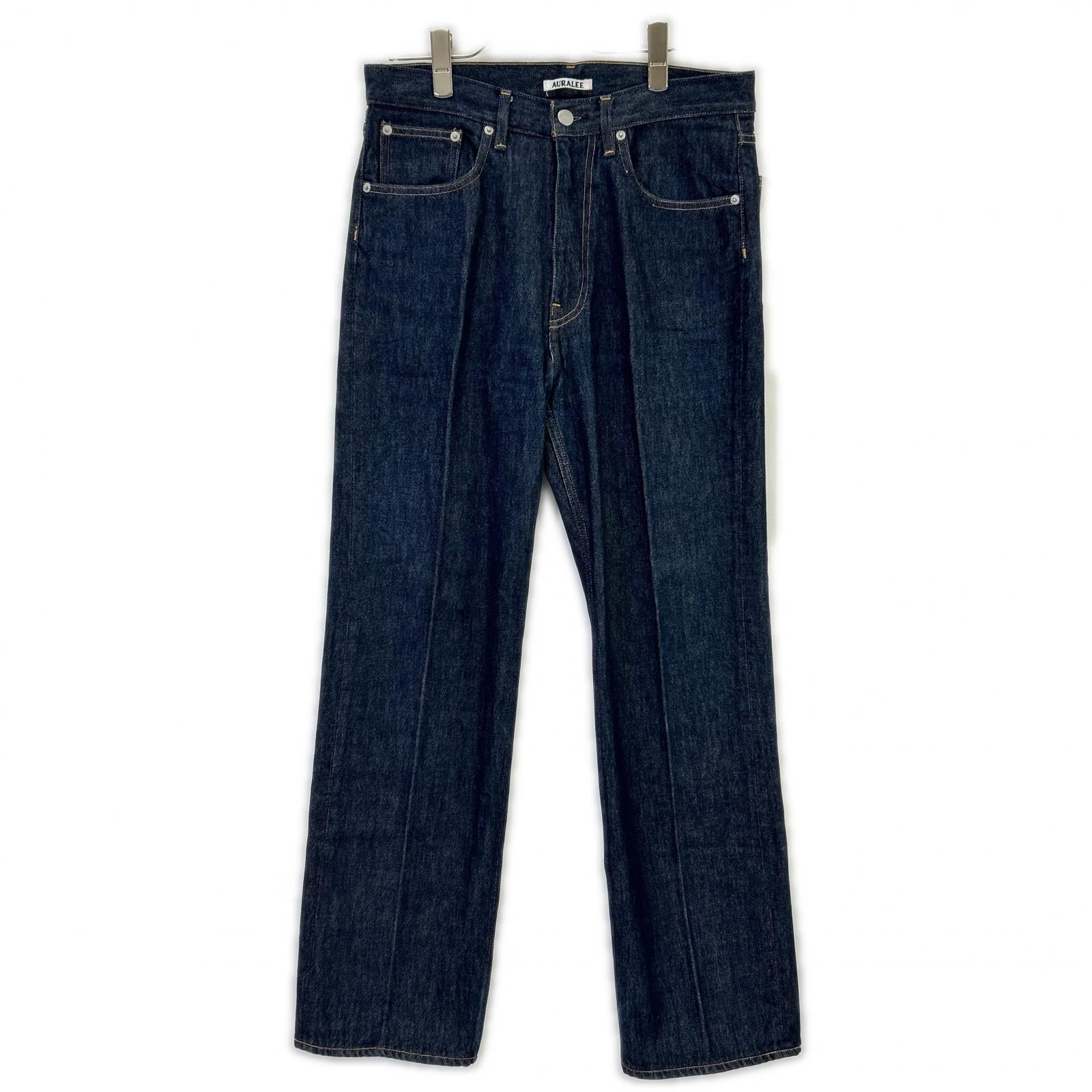 オーラリーAURALEEインディゴ　ストレートデニム AURALEE オーラリー A00P01DM インディゴ HARD TWIST DENIM 5P PANTS