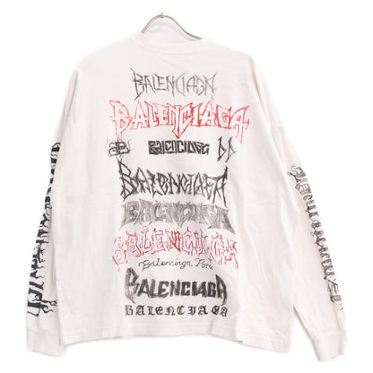 BALENCIAGA バレンシアガ 【国内正規/23年製】ヴィンテージ加工 DIY METAL メタルロゴ 長袖Tシャツ トップス