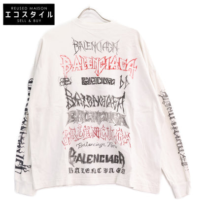 BALENCIAGA バレンシアガ 【国内正規/23年製】ヴィンテージ加工 DIY METAL メタルロゴ 長袖Tシャツ トップス