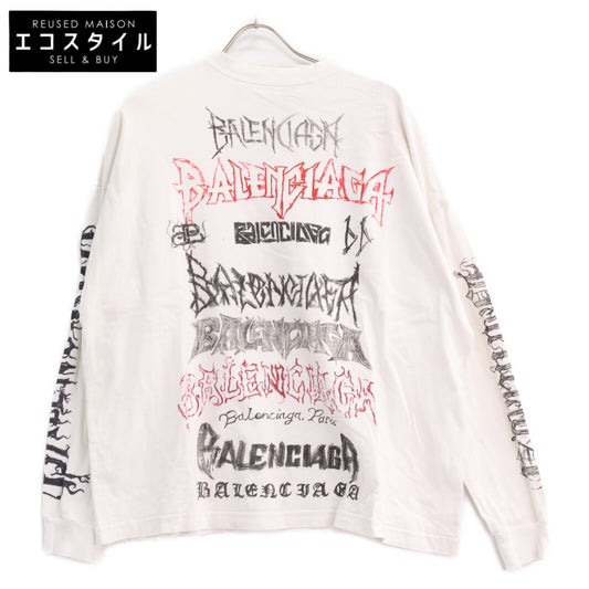 BALENCIAGA バレンシアガ 【国内正規/23年製】ヴィンテージ加工 DIY METAL メタルロゴ 長袖Tシャツ トップス