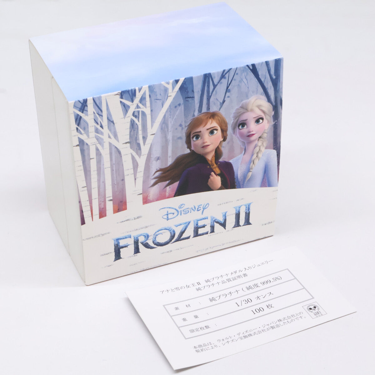 Pt1000 Pt1000 新品同様 100枚限定 Frozen II ディズニー アナと雪の女王 エルサ オラフ Pt900 x Pt999 1/30oz メダル ピアス