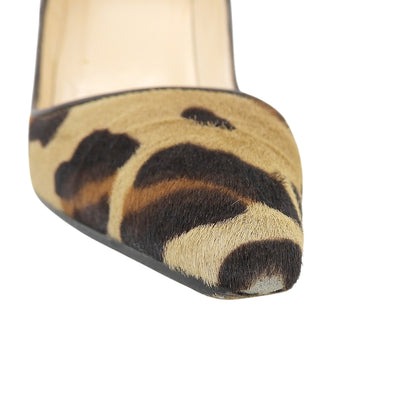 CHRISTIAN LOUBOUTIN Leopard-print pony hair heeled pumps, women's shoes, beige × brown, 37, shoes