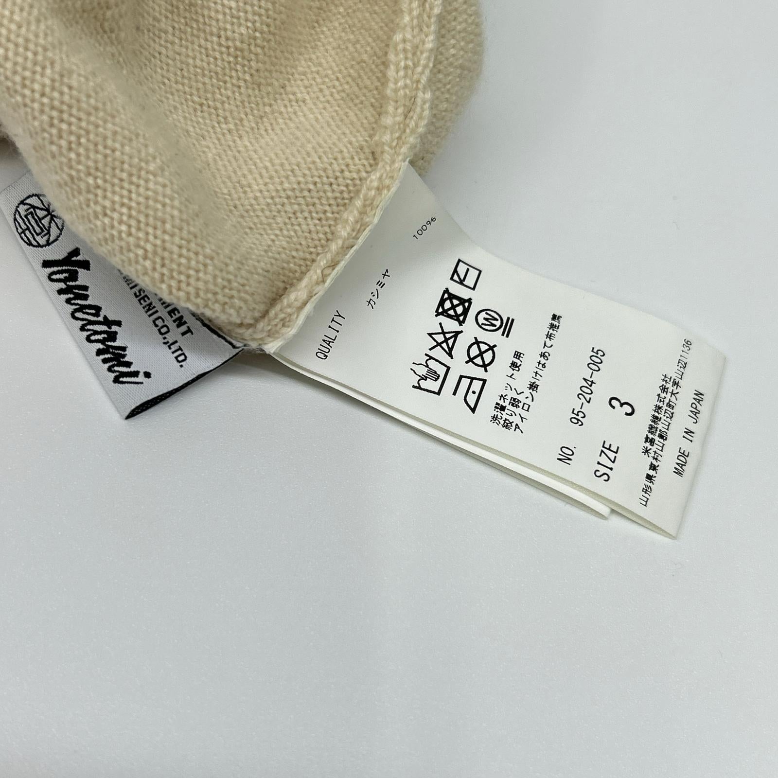 Yonetomi 米富 95-204-005 象牙色 RIGID 100%羊绒 毛衣 针织衫