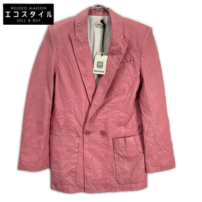 Zadig & Voltaire ザディグエヴォルテール RWBL00003 Pink Notched-Lapel Leather Jacket Jacket