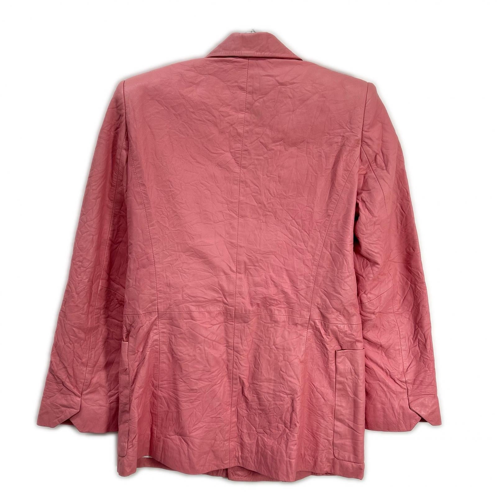 Zadig & Voltaire ザディグエヴォルテール RWBL00003 Pink Notched-Lapel Leather Jacket Jacket