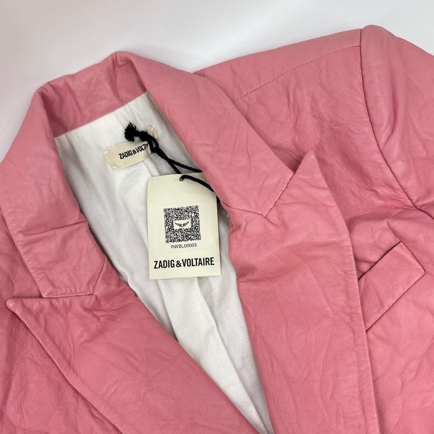 Zadig & Voltaire ザディグエヴォルテール RWBL00003 Pink Notched-Lapel Leather Jacket Jacket