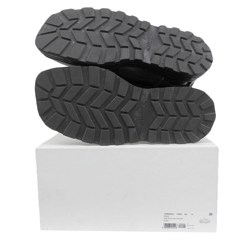 JILSANDER ジルサンダー J33WQ0002 23SS　スクエアトゥ コマンドソール レザーシューズ メンズ ブラック 41 シューズ