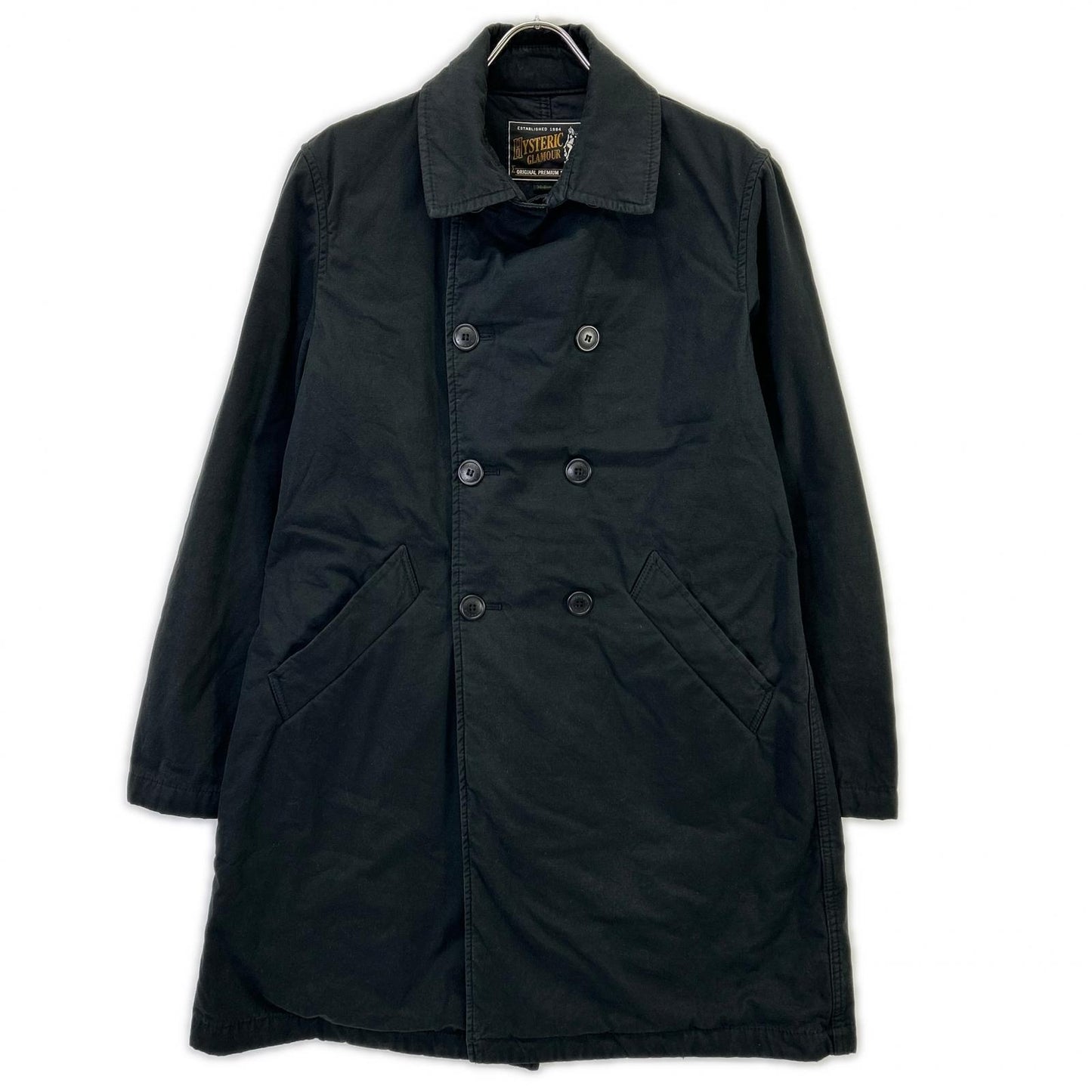 HYSTERIC GLAMOUR ヒステリックグラマー 02183AC06 ブラック SOUND AND VISION Pコート コート