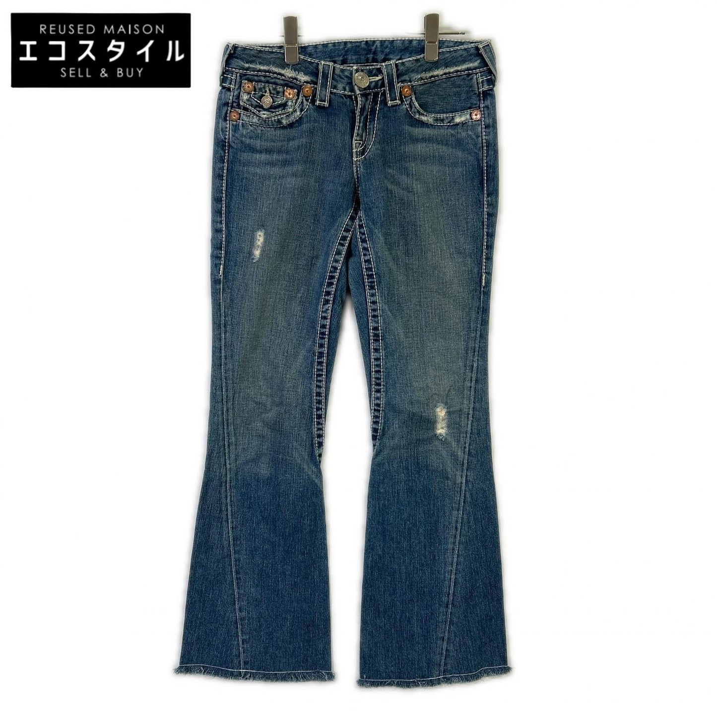 TRUE RELIGION True Religion Joy 大T恤 破洞喇叭牛仔裤 下装