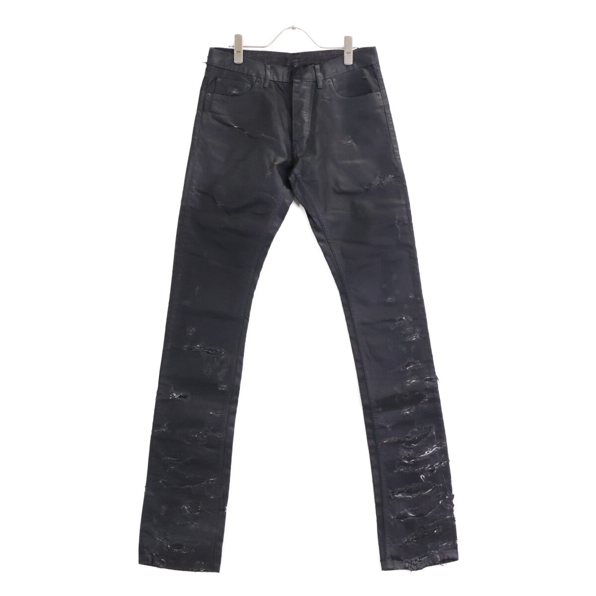DIOR ディオール 【新品同様】04SS 4EH1018686 エディ期 Strip デストロイ加工 コーティング ボタンフライ デニムパンツ ボトムス