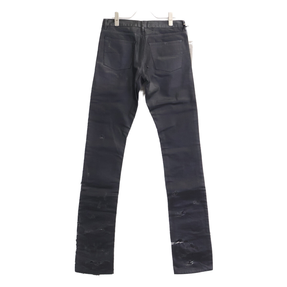 DIOR ディオール 【新品同様】04SS 4EH1018686 エディ期 Strip デストロイ加工 コーティング ボタンフライ デニムパンツ ボトムス