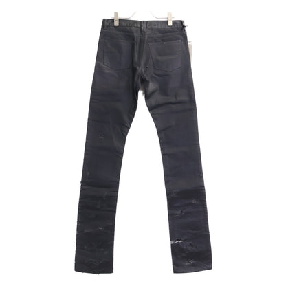 DIOR ディオール 【新品同様】04SS 4EH1018686 エディ期 Strip デストロイ加工 コーティング ボタンフライ デニムパンツ ボトムス