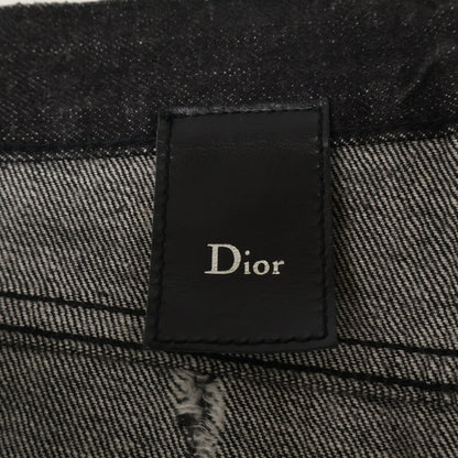 DIOR ディオール 【新品同様】04SS 4EH1018686 エディ期 Strip デストロイ加工 コーティング ボタンフライ デニムパンツ ボトムス