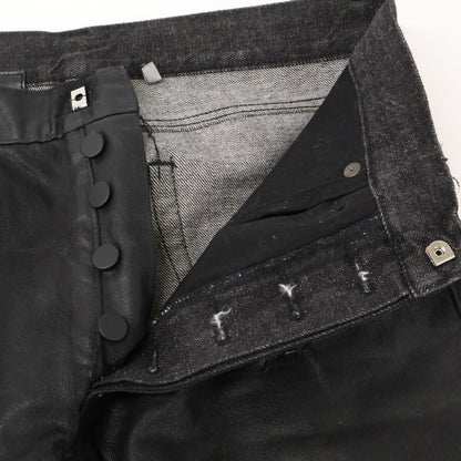 DIOR ディオール 【新品同様】04SS 4EH1018686 エディ期 Strip デストロイ加工 コーティング ボタンフライ デニムパンツ ボトムス