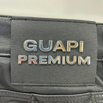 GUAPI グアピ ブラック レザー スター ダブルニー パンツ ボトムス