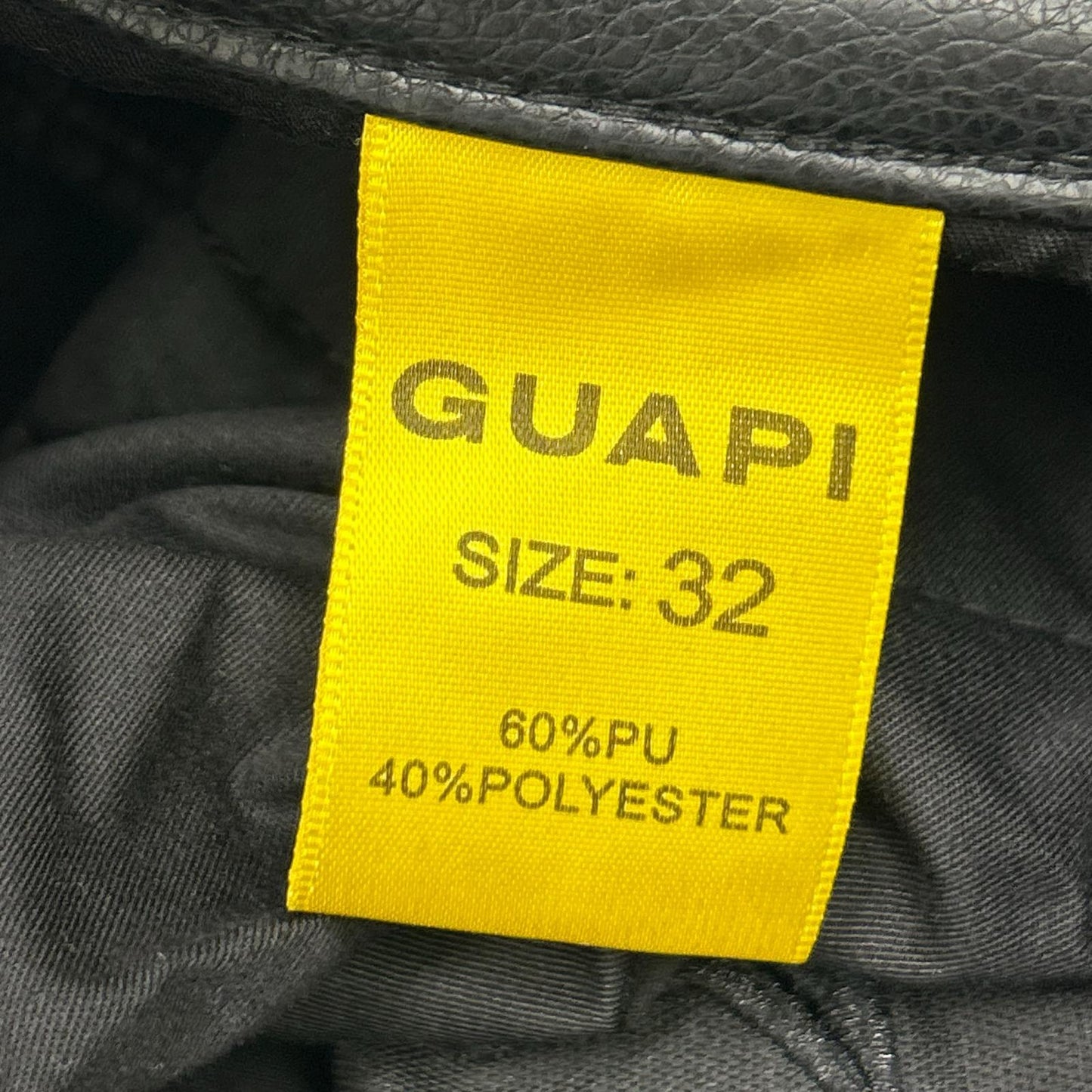 GUAPI グアピ ブラック レザー スター ダブルニー パンツ ボトムス