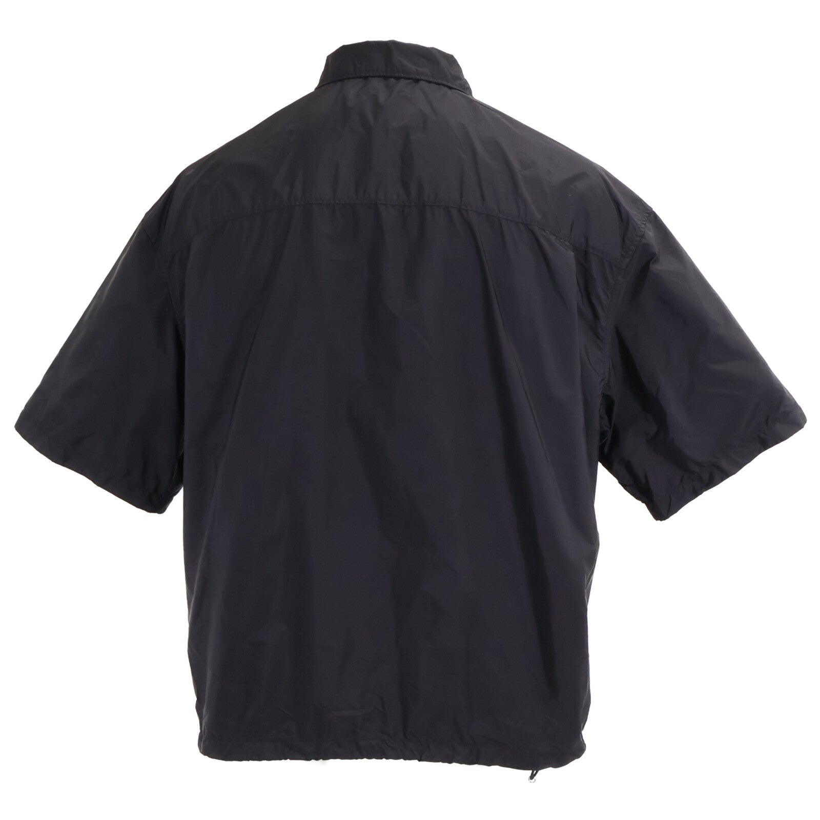 PRADA プラダ 【国内正規/24年製】SC758 Re-Nylon トライアングルロゴプレート オーバーサイズ ジップアップ 半袖シャツ トップス