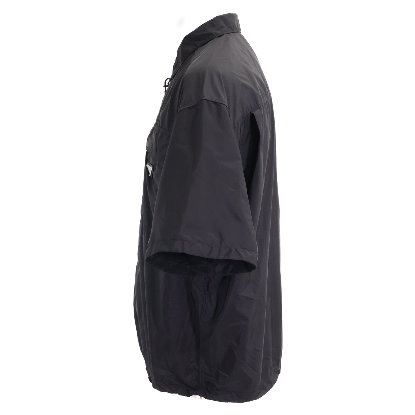 PRADA プラダ 【国内正規/24年製】SC758 Re-Nylon トライアングルロゴプレート オーバーサイズ ジップアップ 半袖シャツ トップス
