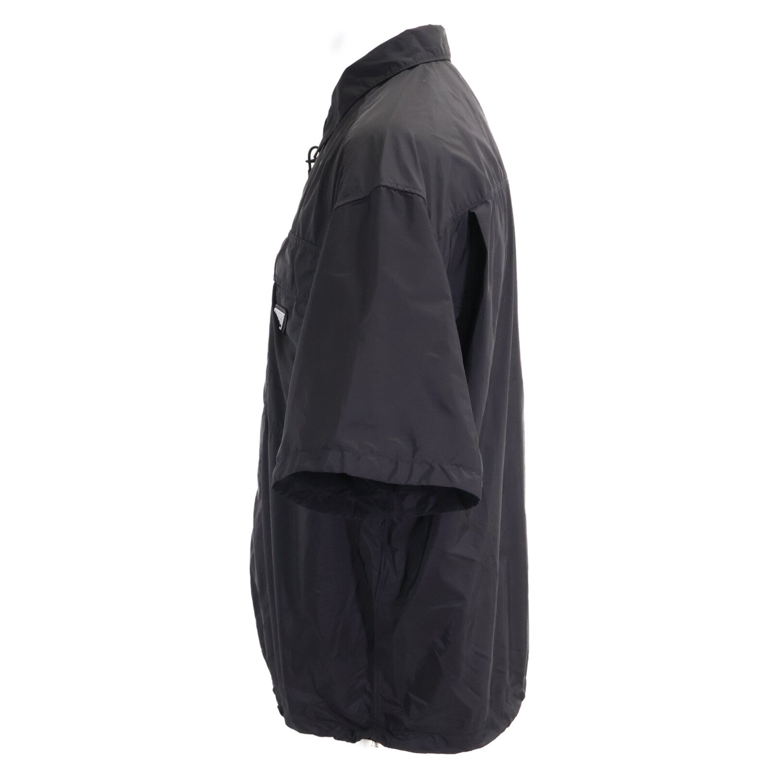 PRADA プラダ 【国内正規/24年製】SC758 Re-Nylon トライアングルロゴプレート オーバーサイズ ジップアップ 半袖シャツ トップス