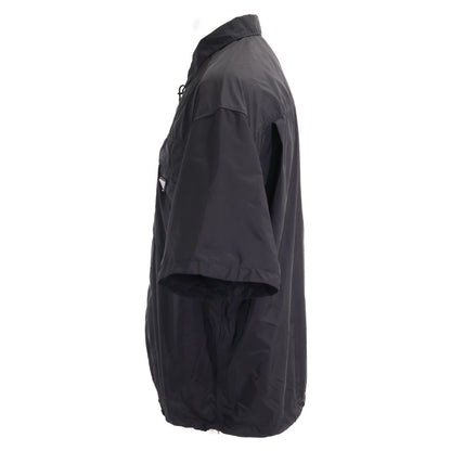 PRADA プラダ 【国内正規/24年製】SC758 Re-Nylon トライアングルロゴプレート オーバーサイズ ジップアップ 半袖シャツ トップス
