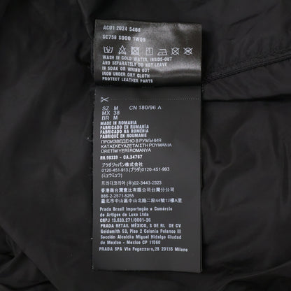 PRADA プラダ 【国内正規/24年製】SC758 Re-Nylon トライアングルロゴプレート オーバーサイズ ジップアップ 半袖シャツ トップス