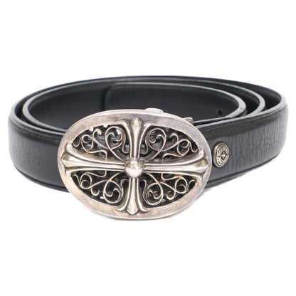 Chrome hearts クロムハーツ クラシックオーバルクロスバックル ホースシューリベット レザー ベルト