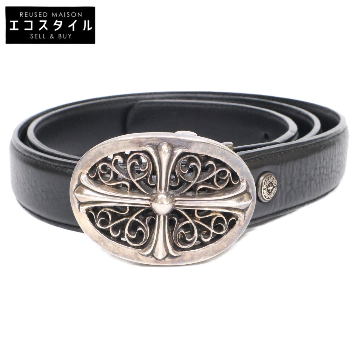 Chrome Hearts クロムハーツ クラシックオーバルクロスバックル ホースシューリベット レザー ベルト