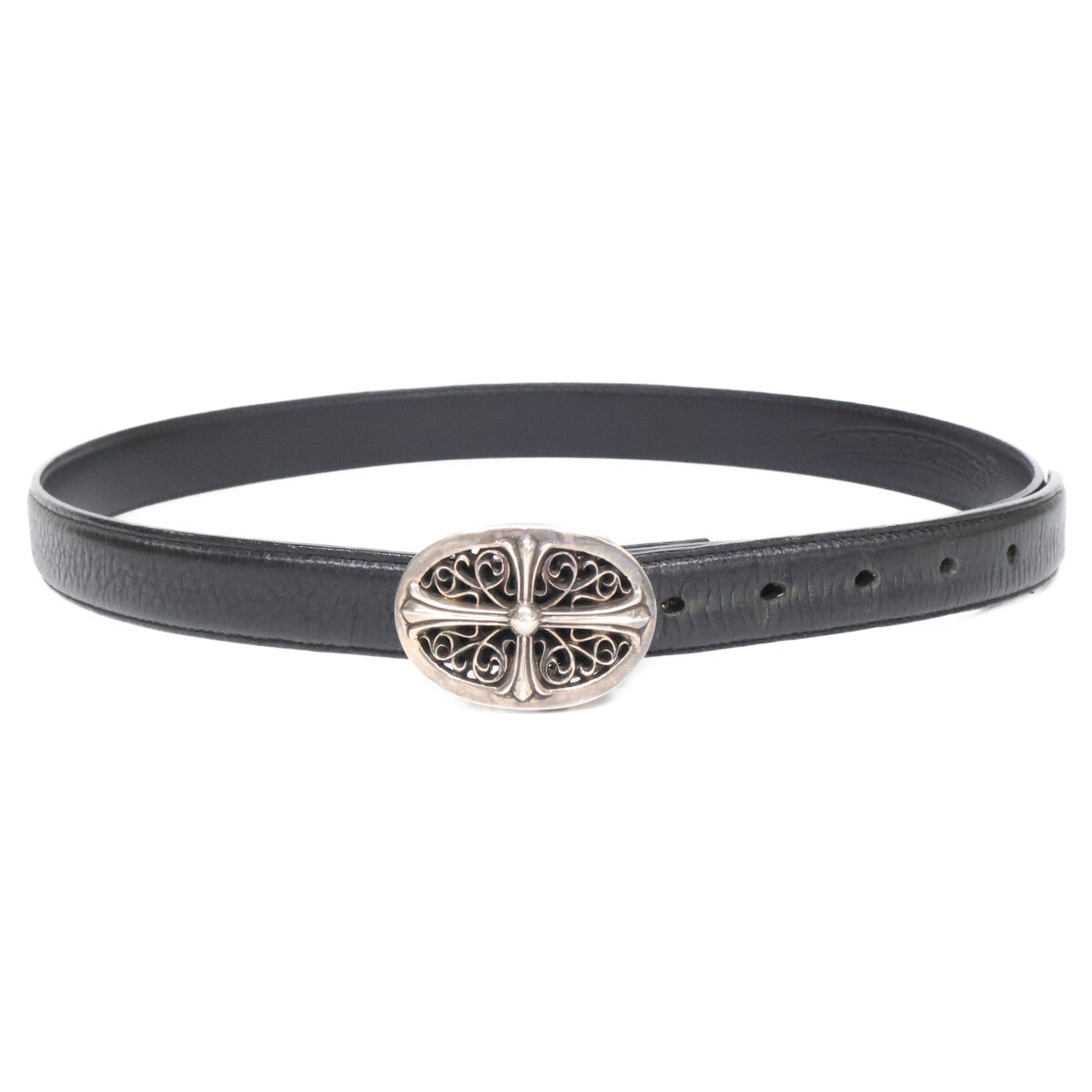 Chrome hearts クロムハーツ クラシックオーバルクロスバックル ホースシューリベット レザー ベルト