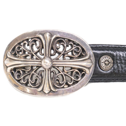 Chrome hearts クロムハーツ クラシックオーバルクロスバックル ホースシューリベット レザー ベルト