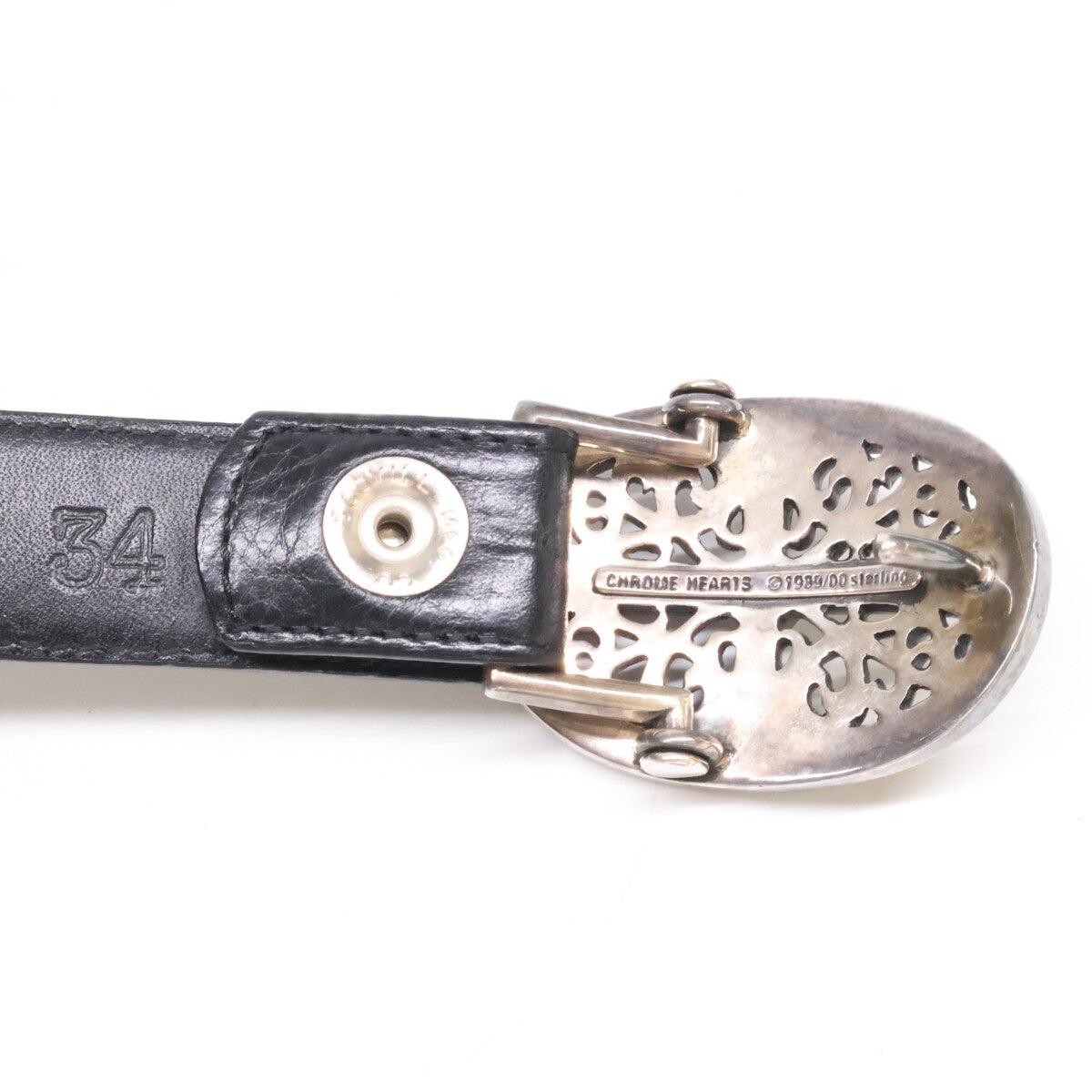Chrome hearts クロムハーツ クラシックオーバルクロスバックル ホースシューリベット レザー ベルト