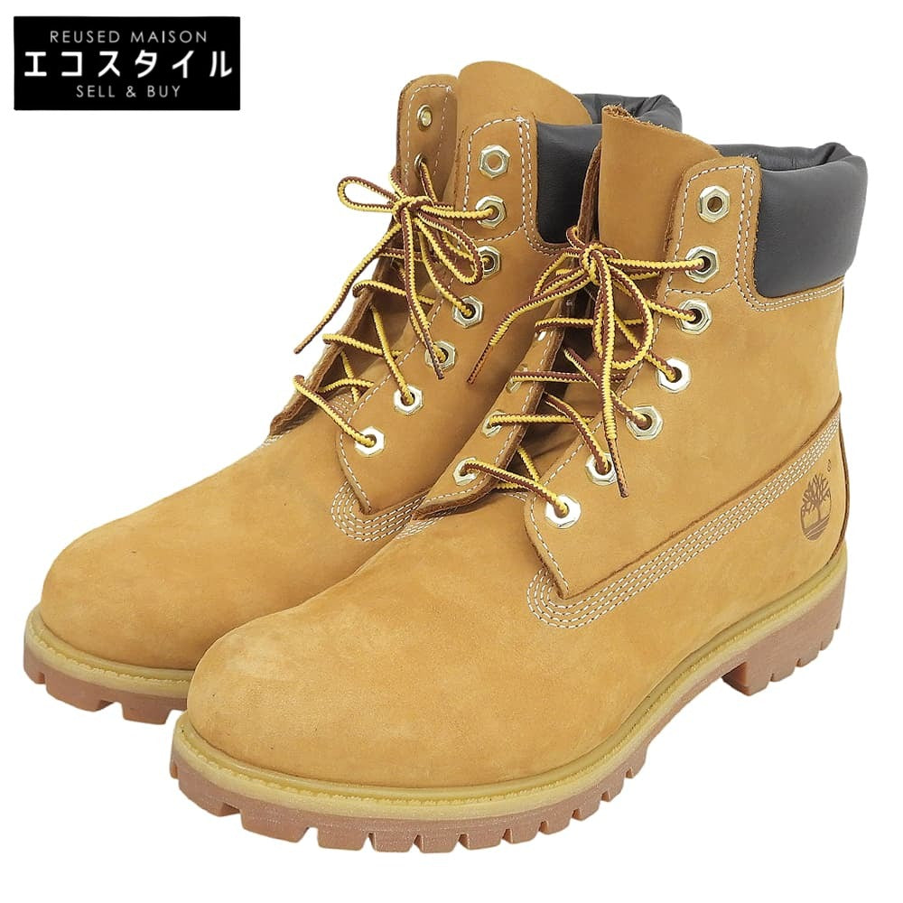 Timberland ティンバーランド 美品 イエロー 6インチ プレミアム ウォータープルーフ ブーツ シューズ メンズ ウィート 8 1/2 110061 シューズ