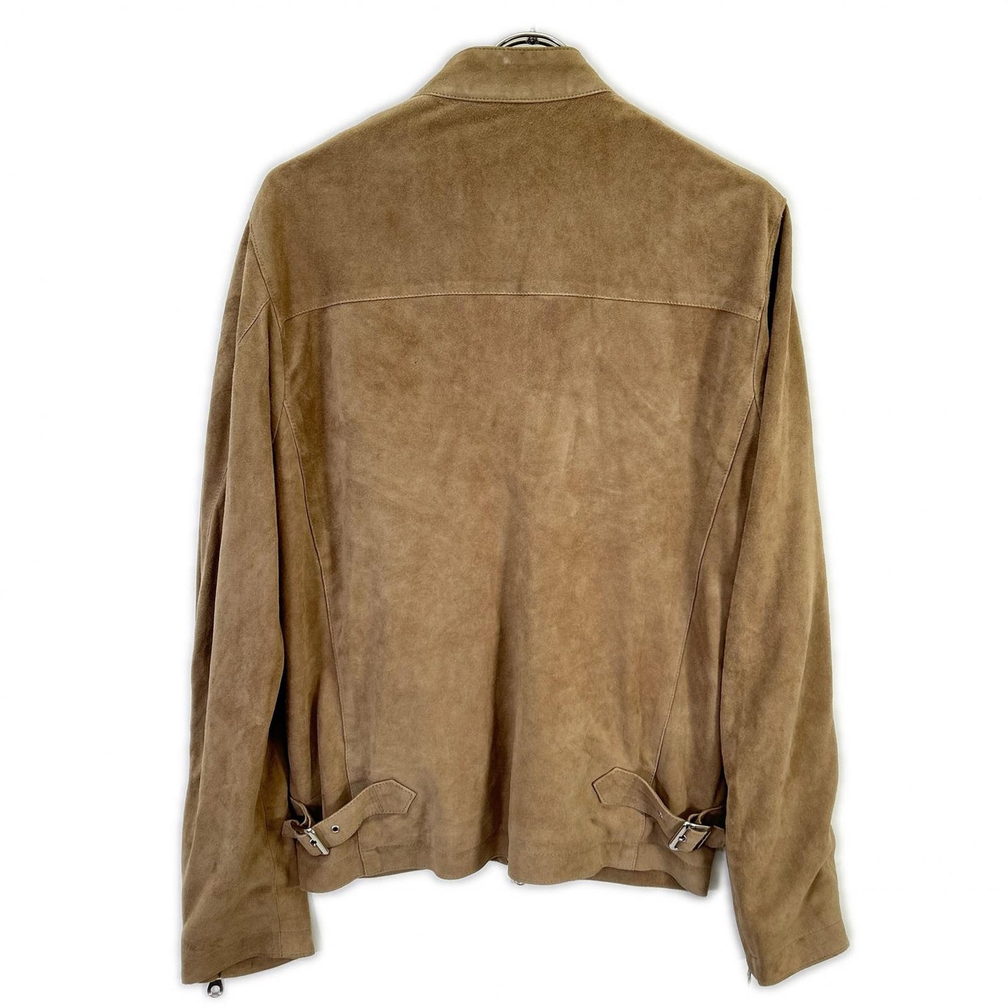 Cinquanta Cinquanta H-502/1 brown goat suede stand-collar single rider jacket
