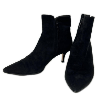 GIANVITOROSSI ジャンヴィトロッシ スエード ポインテッドトゥ サイドジップ ヒールブーツ シューズ