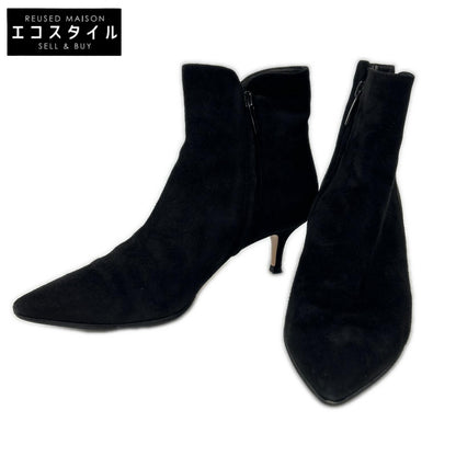 GIANVITOROSSI ジャンヴィトロッシ スエード ポインテッドトゥ サイドジップ ヒールブーツ シューズ