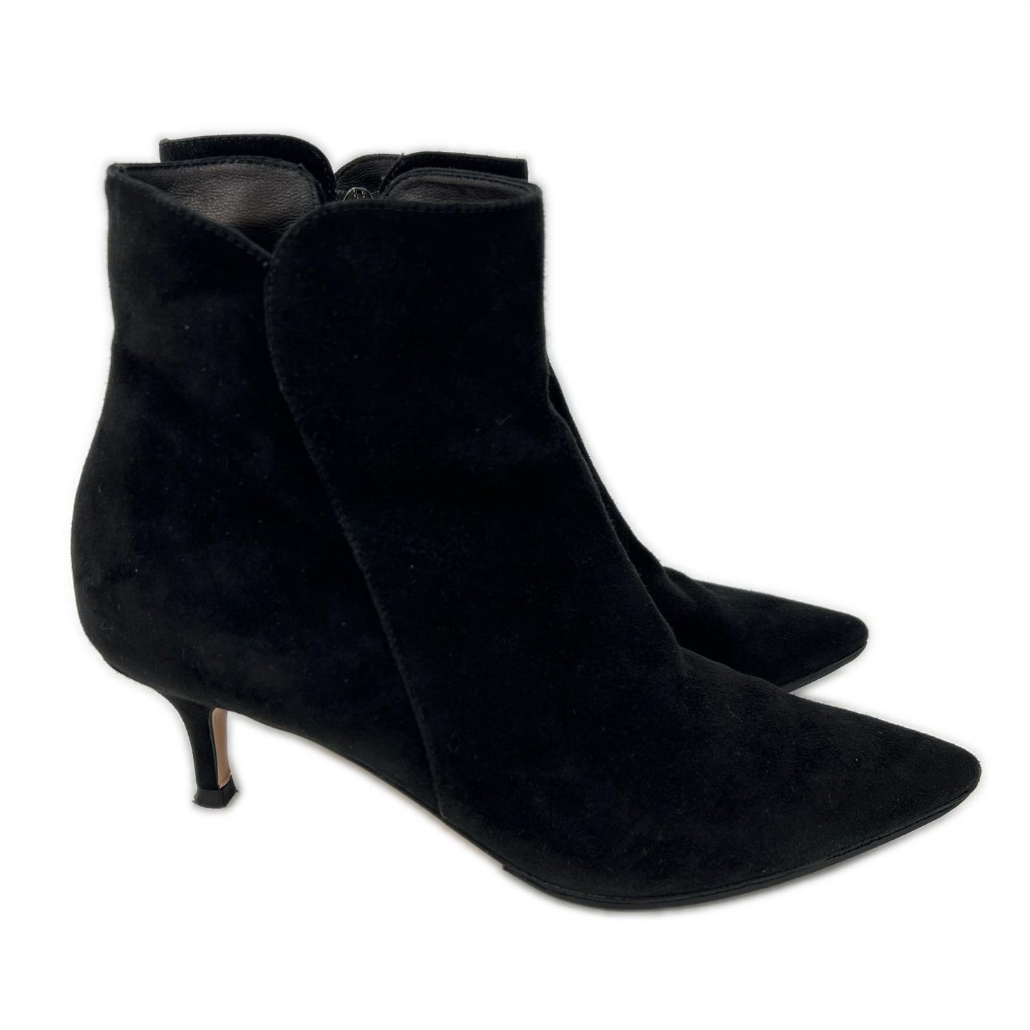 GIANVITOROSSI ジャンヴィトロッシ スエード ポインテッドトゥ サイドジップ ヒールブーツ シューズ