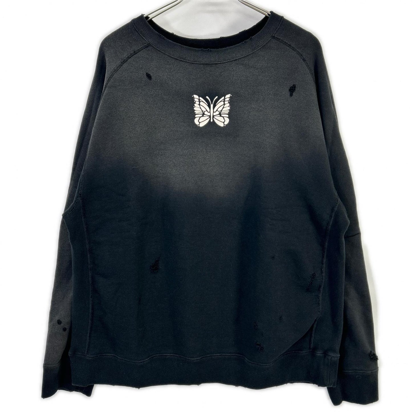 needles ニードルズ 25AW RW336 ブラック DECONSTRUCTED SWEAT SHIRT スウェットトレーナー トップス