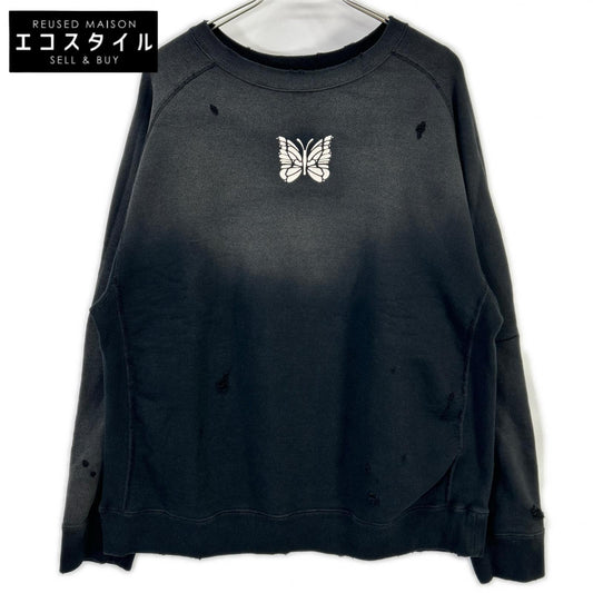 needles ニードルズ 25AW RW336 ブラック DECONSTRUCTED SWEAT SHIRT スウェットトレーナー トップス