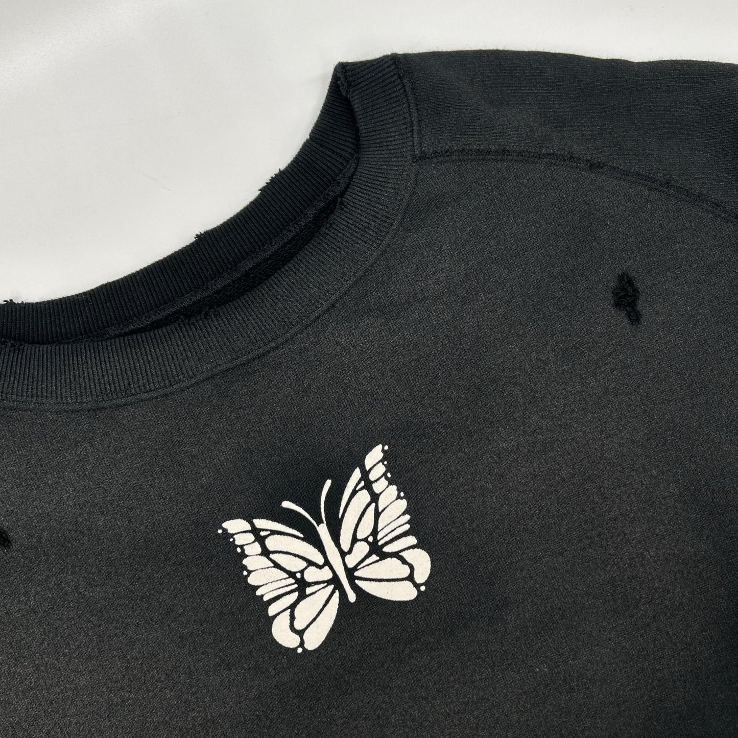 needles ニードルズ 25AW RW336 ブラック DECONSTRUCTED SWEAT SHIRT スウェットトレーナー トップス