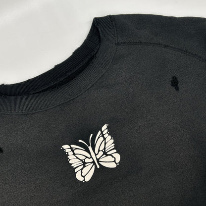 needles ニードルズ 25AW RW336 ブラック DECONSTRUCTED SWEAT SHIRT スウェットトレーナー トップス