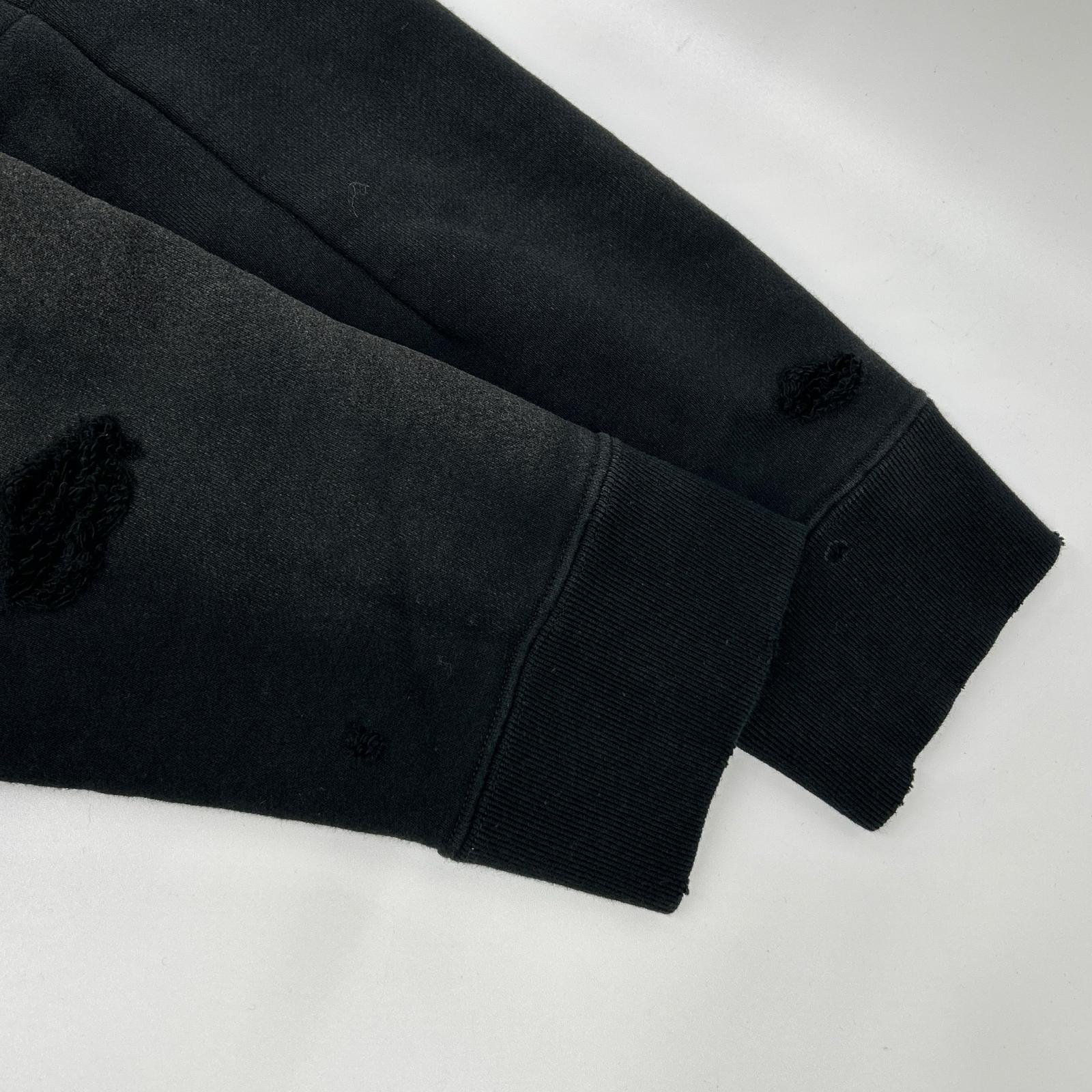needles ニードルズ 25AW RW336 ブラック DECONSTRUCTED SWEAT SHIRT スウェットトレーナー トップス