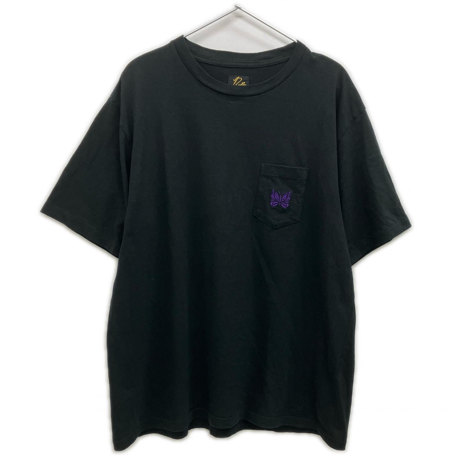 needles ニードルズ SX444 ブラック コットン ショートスリーブ ポケットTシャツ トップス