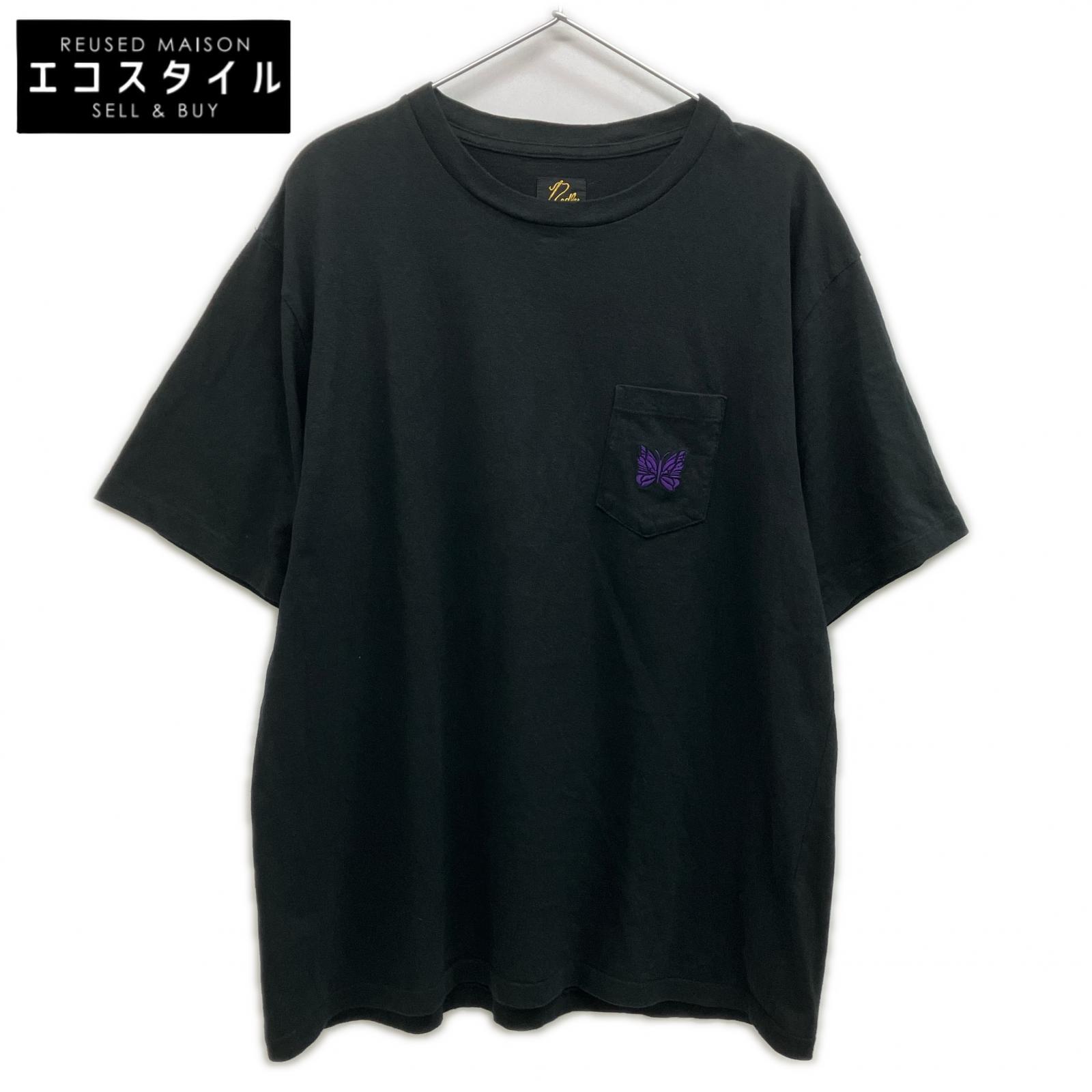 needles ニードルズ SX444 ブラック コットン ショートスリーブ ポケットTシャツ トップス