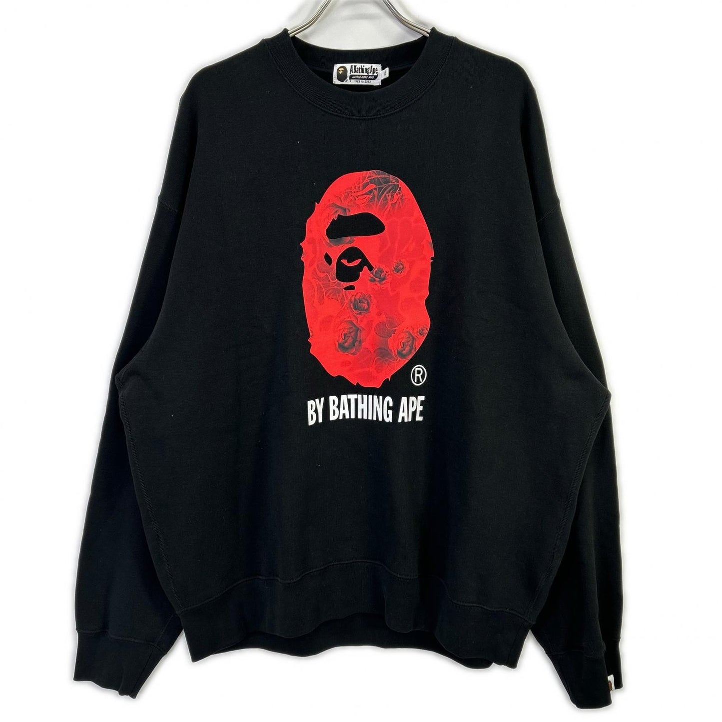 A BATHING APE アベイシングエイプ 001SWK801303M ブラック ローズ スウェットシャツ トップス